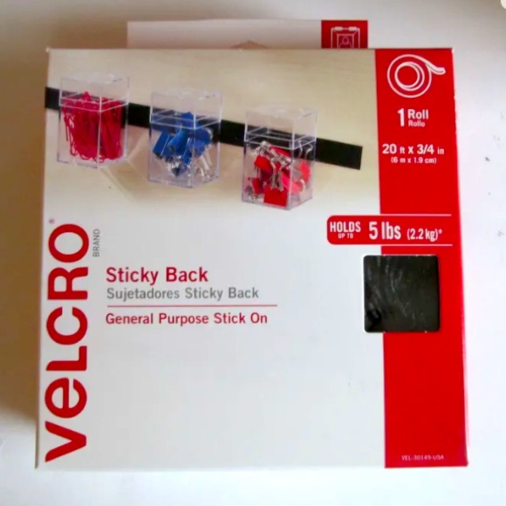 Velcro Sticky Back General Purpose Stick On Black 15ft.x 3/4” in Roll #90081